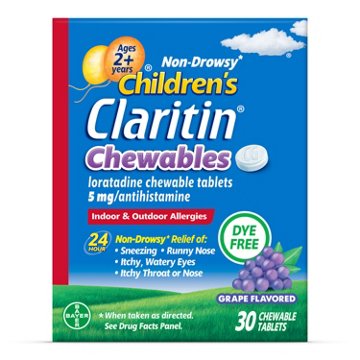 Claritin Children's 24 Hr Non-Drowsy Antihistamine Allergy Chewables - Grape