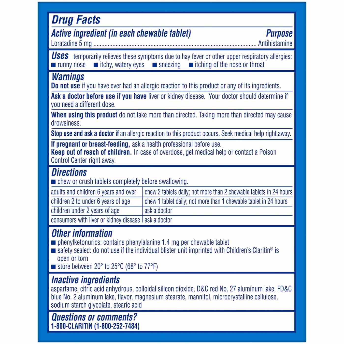 Claritin Children's 24 Hr Non-Drowsy Antihistamine Allergy Chewables - Grape; image 2 of 2