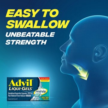Advil Liqui-Gels minis Pain Reliever and Fever Reducer, Ibuprofen 200mg for Pain Relief