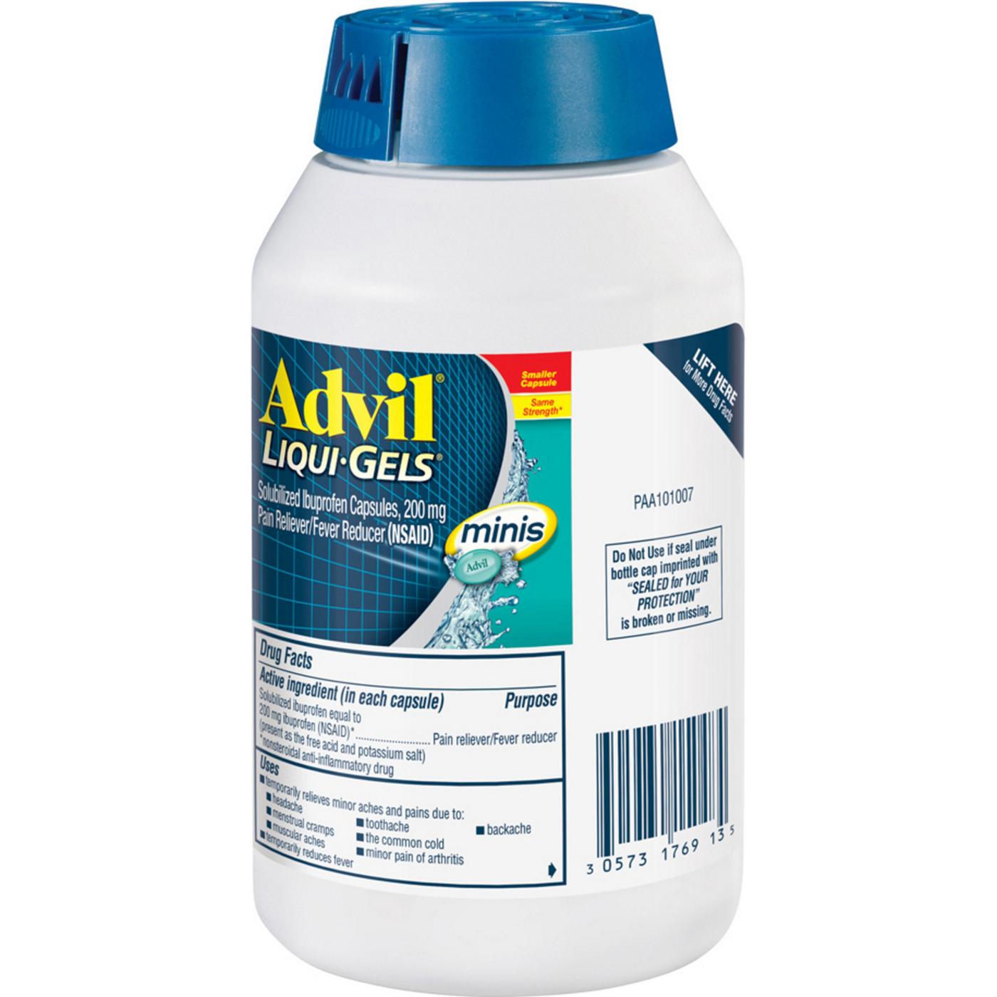 Advil Liqui-Gels Minis Pain Reliever Ibuprofen 200 mg; image 7 of 9
