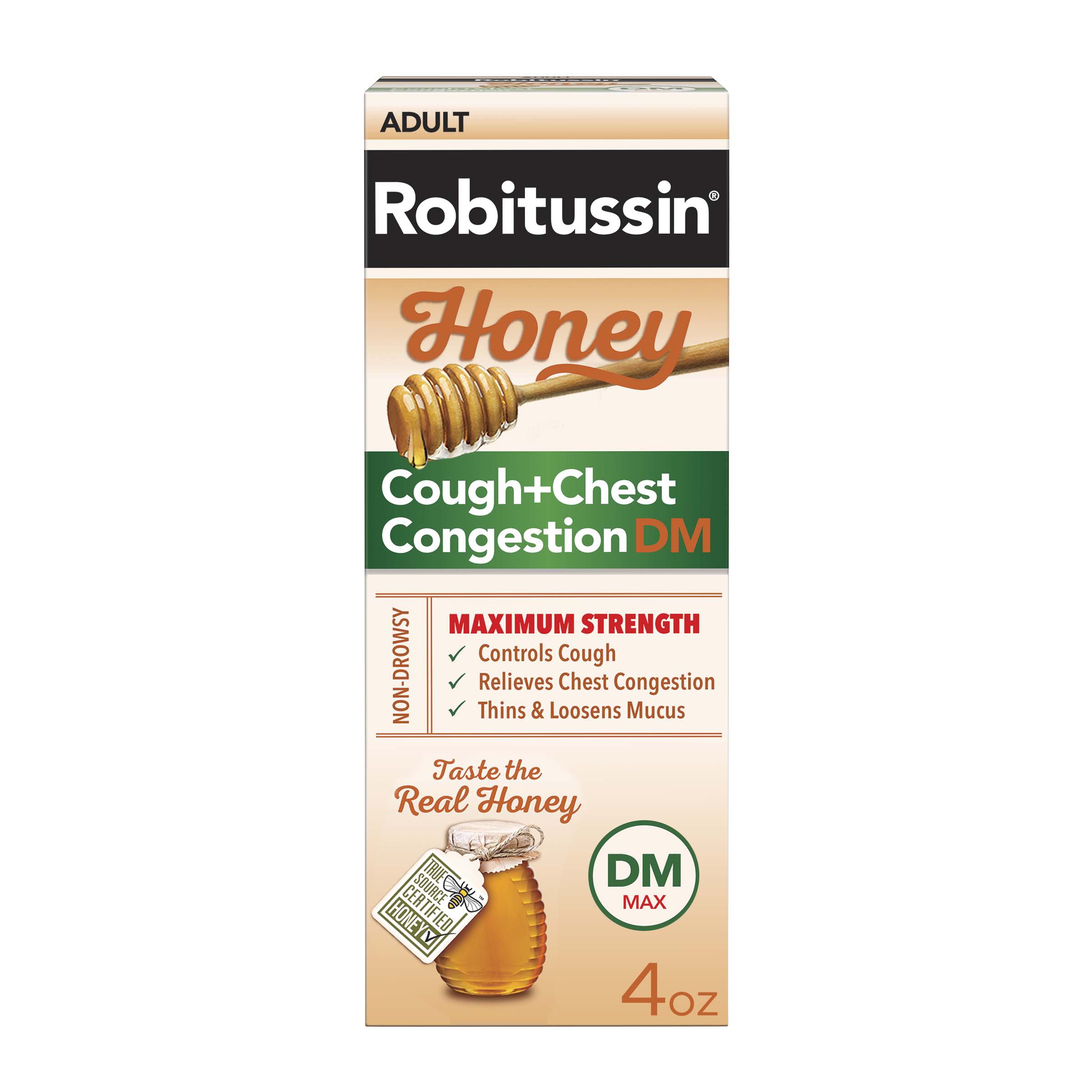 Robitussin Maximum Strength Honey Cough + Chest Congestion, 4 fl oz