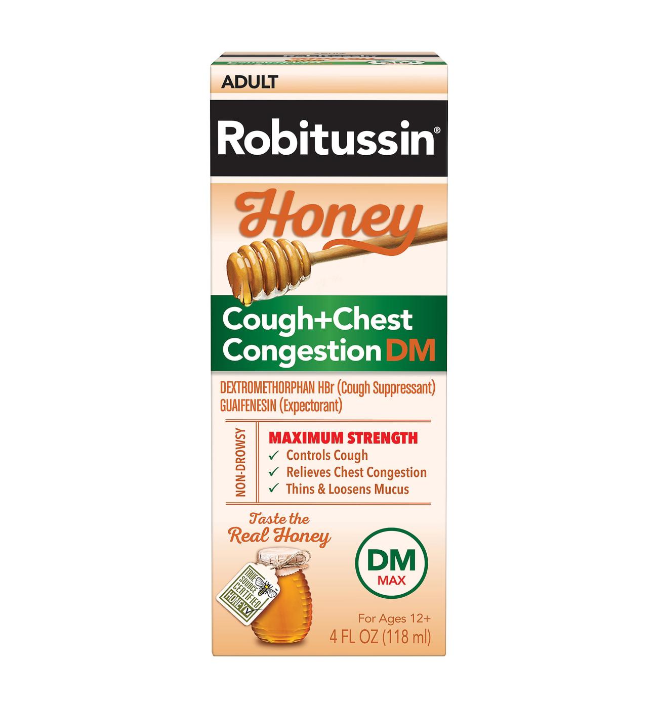 Robitussin Max Strength Honey Cough + Chest Congestion DM Cough Suppressant; image 1 of 2