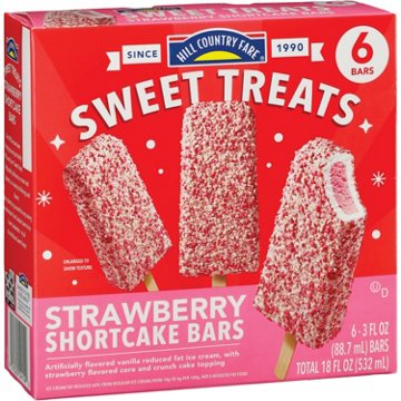 Hill Country Fare Sweet Treats Strawberry Shortcake Ice Cream Bars, 6 ct