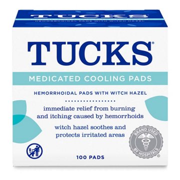 TUCKS Medicated Hemorrhoidal Cooling Pads, 100 ct