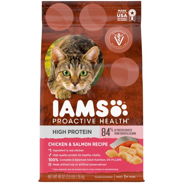 IAMS Proactive Health High Protein Chicken & Salmon Cat Food - Shop ...