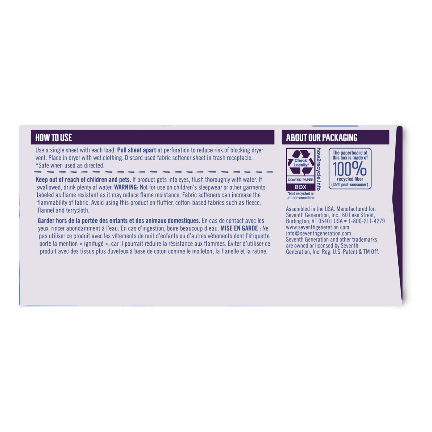 Seventh Generation Fabric Softener Dryer Sheets - Lavender; image 2 of 8