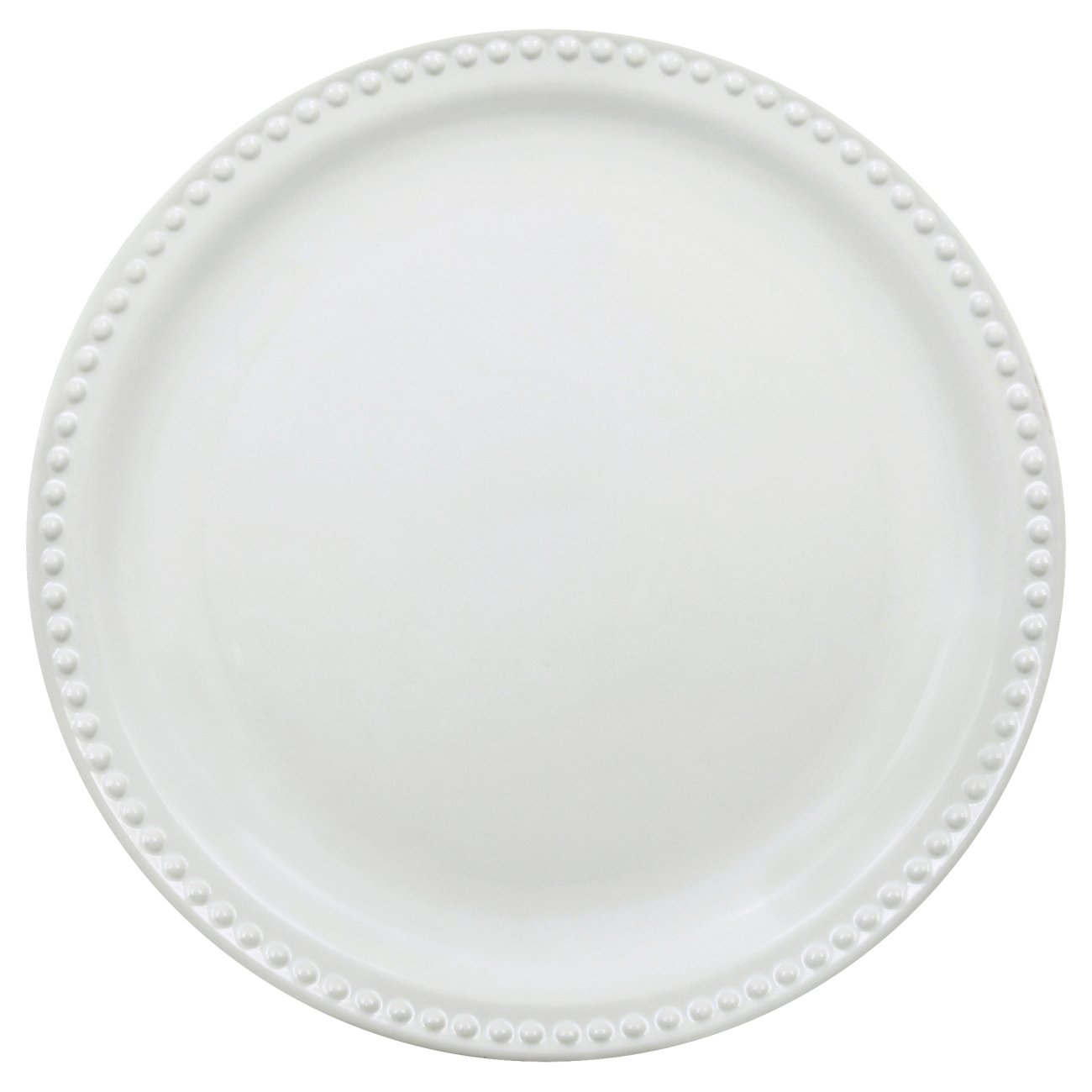 Cinsa White Beaded Ceramic Dinner Plate Shop Dishes at HEB