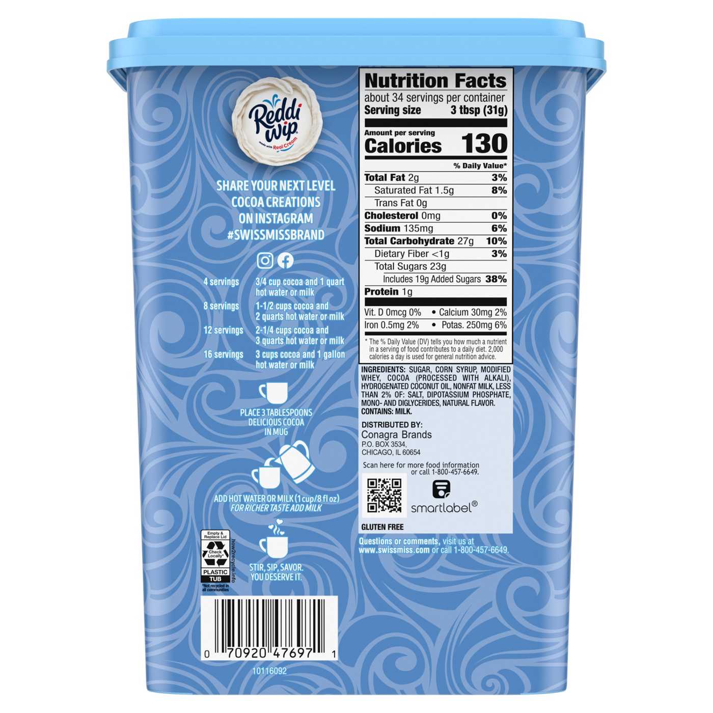 Swiss Miss Milk Chocolate Cocoa Mix Canister; image 5 of 7