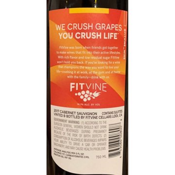 Fit Vine Cabernet Sauvignon California Red Wine, 750 mL