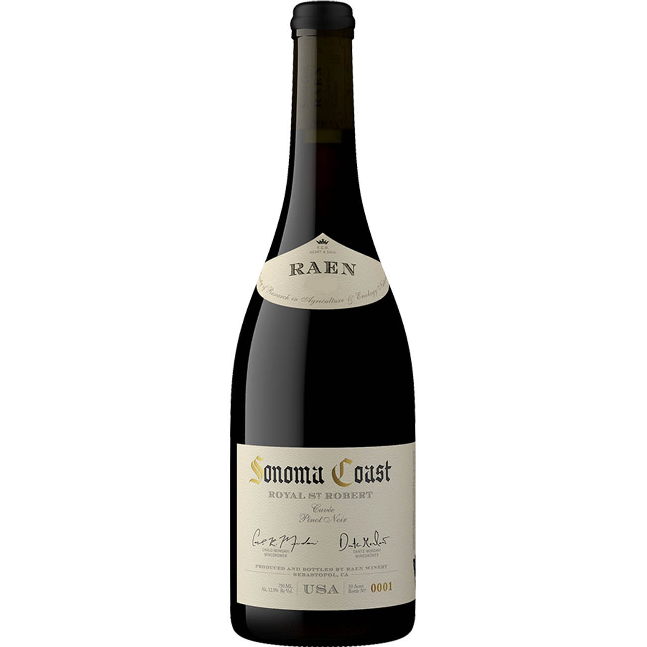 Raen Organic Sonoma Coast Pinot Noir California Red Wine, 750 mL