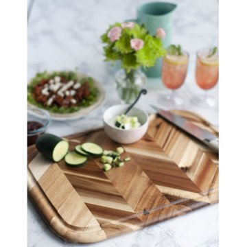 Madeira Acacia Herringbone Carving Board, 14" x 11"