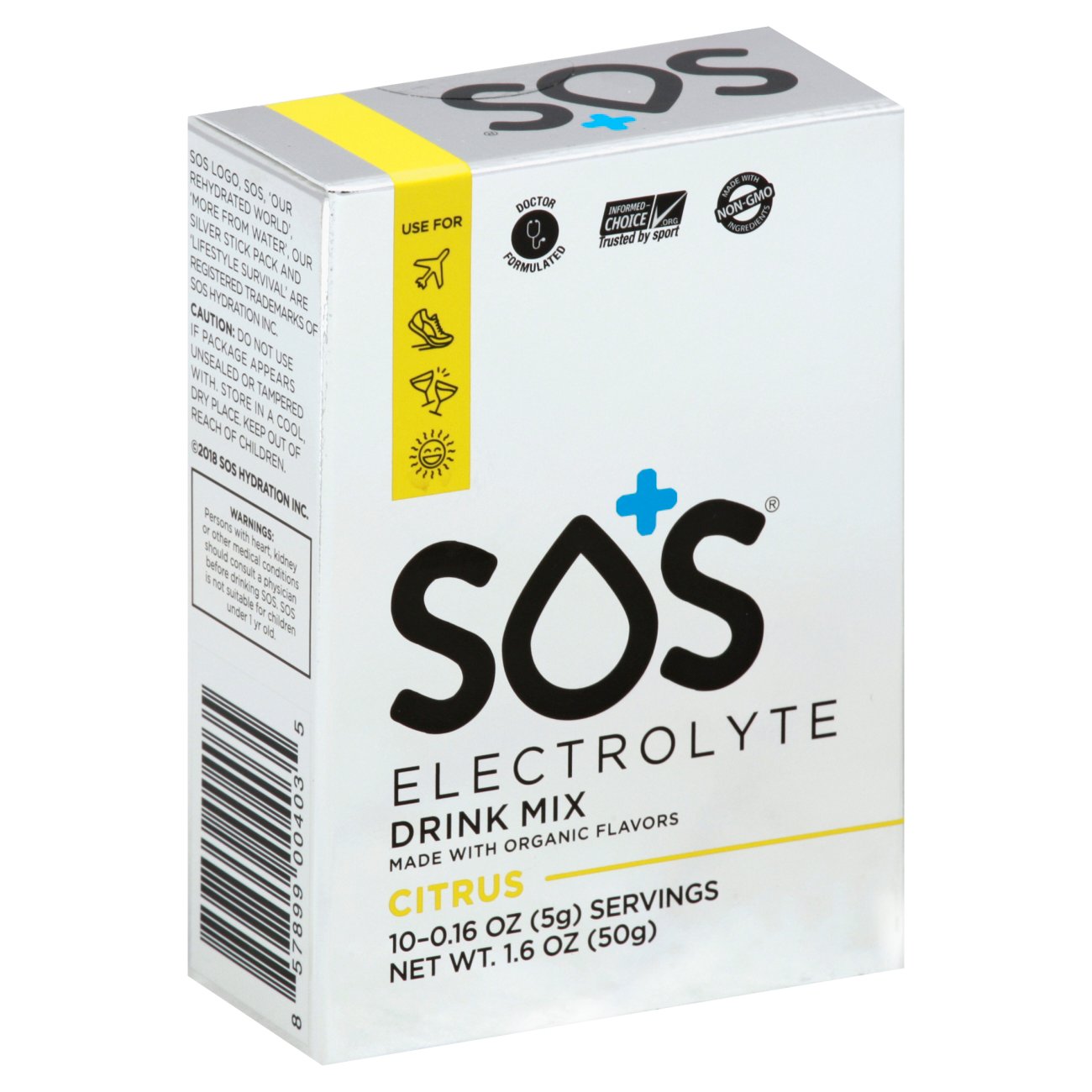 SOS Electrolyte Citrus Drink Mix Shop Diet & Fitness at HEB