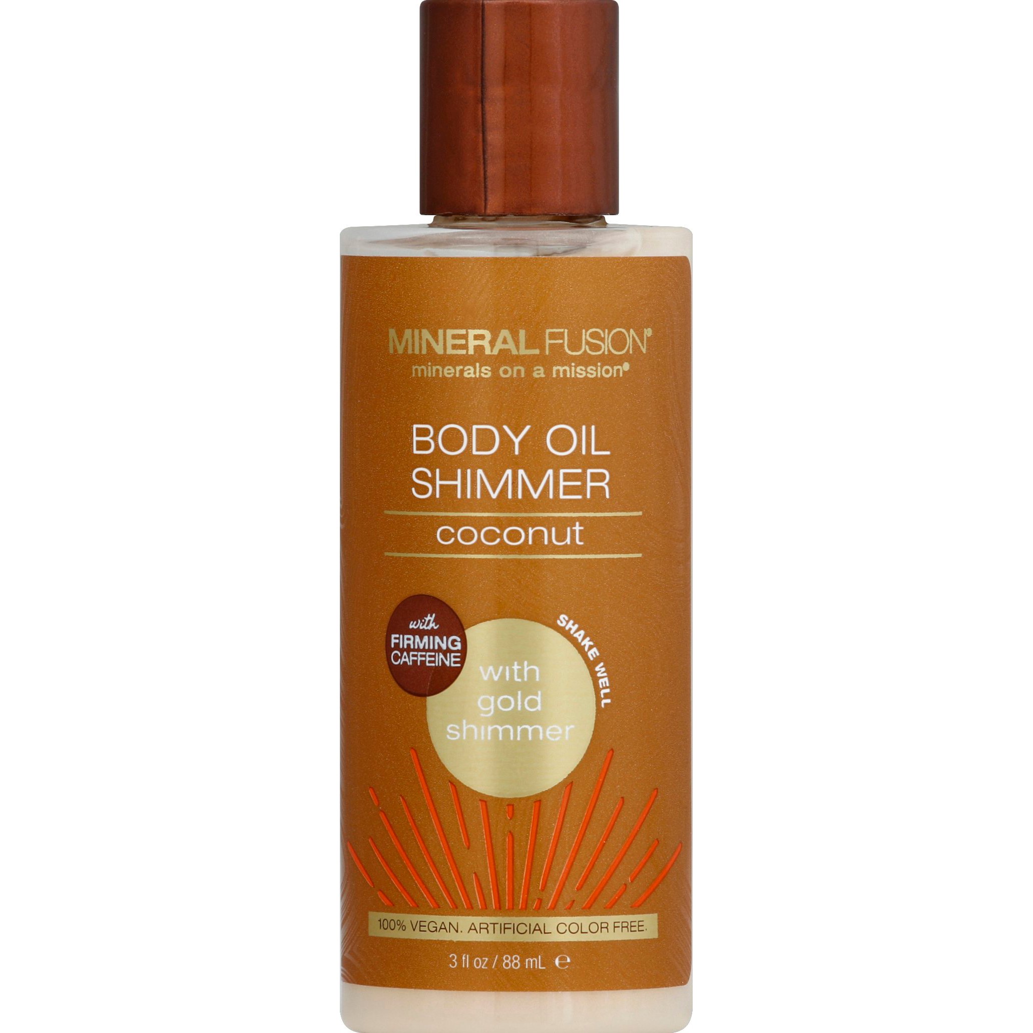 Mineral Fusion Body Oil Shimmer Coconut with Gold Shimmer Shop Bath