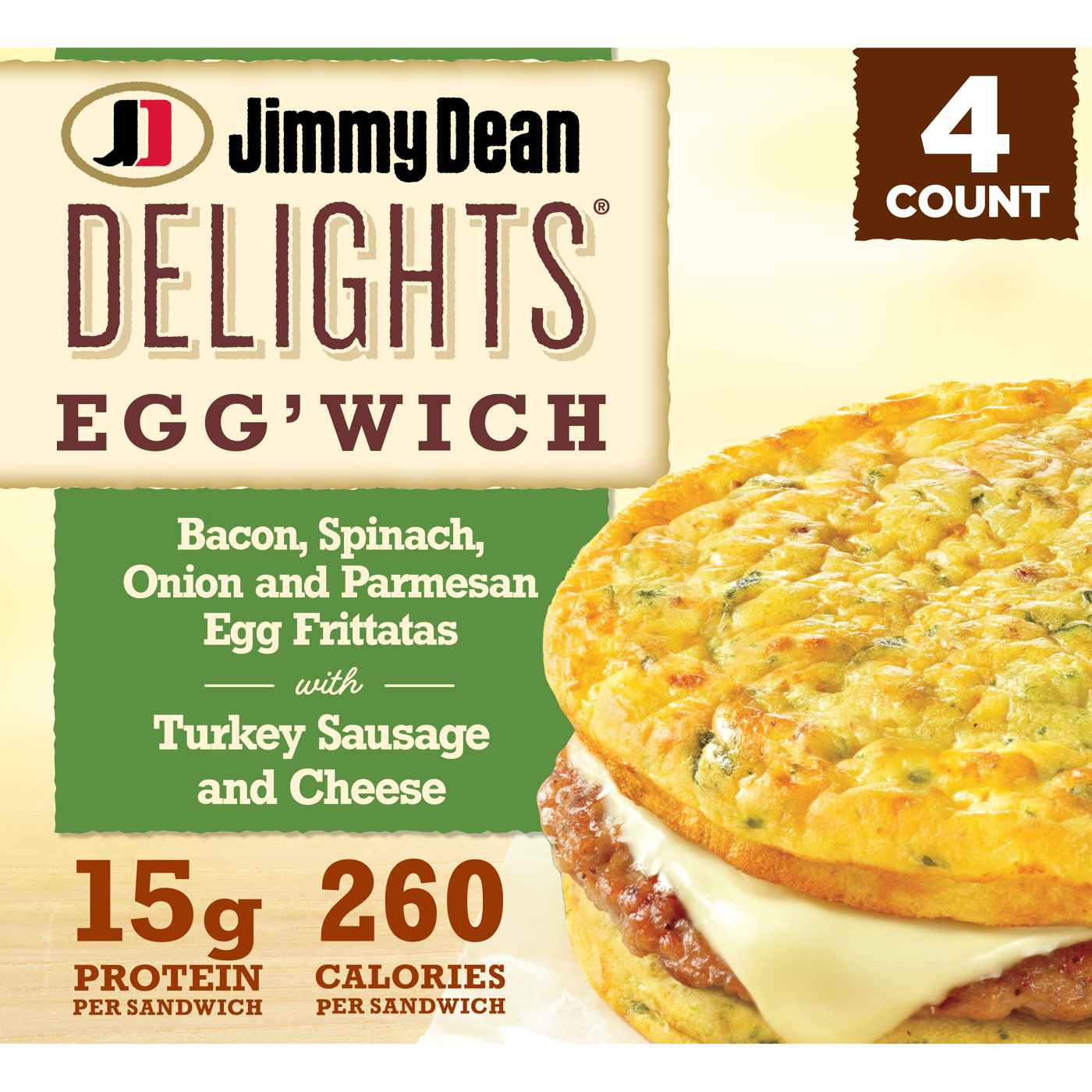 Jimmy Dean Bacon, Spinach, Onion Egg'wich; image 1 of 2