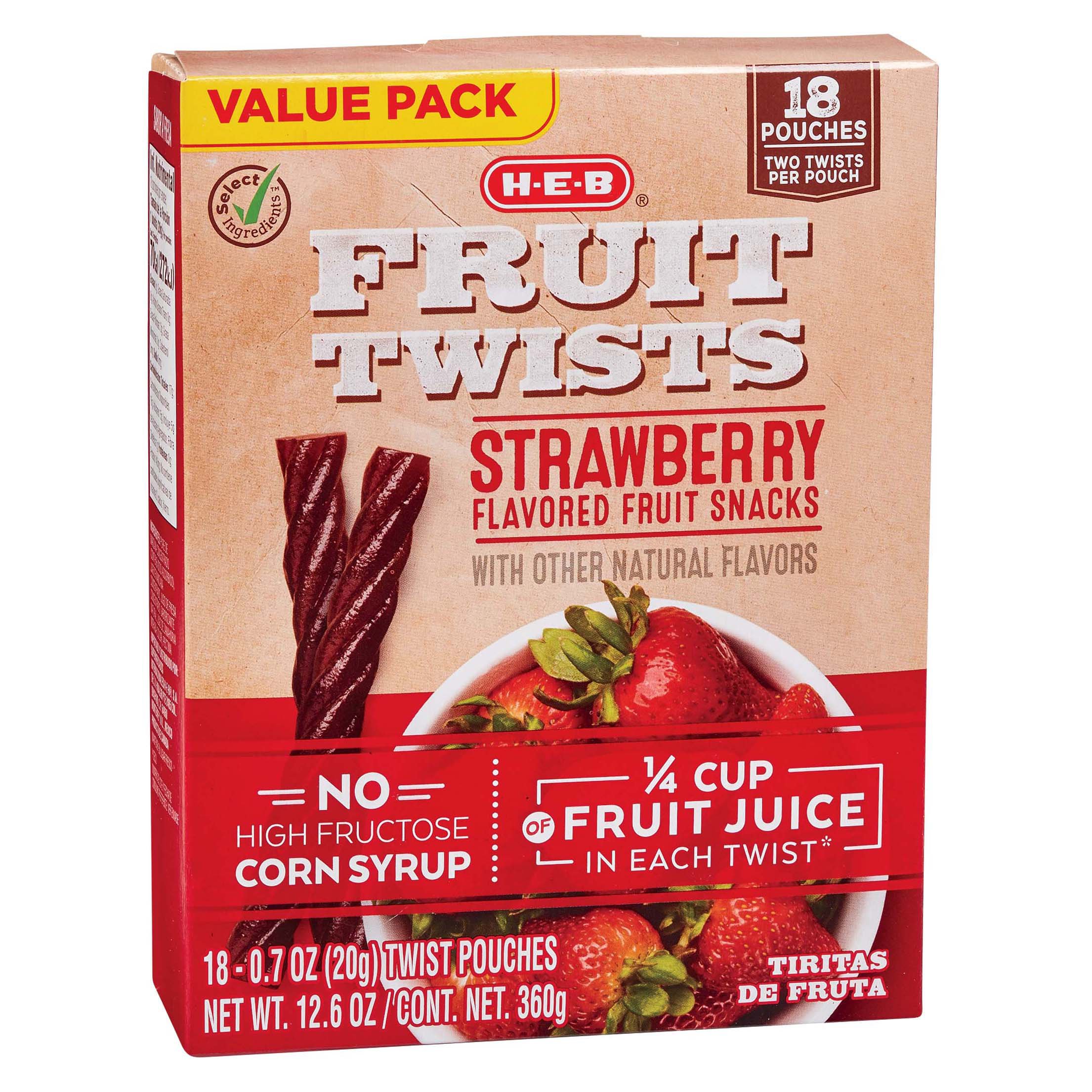 H-E-B Select Ingredients Strawberry Fruit Twist Value Pack - Shop Fruit ...