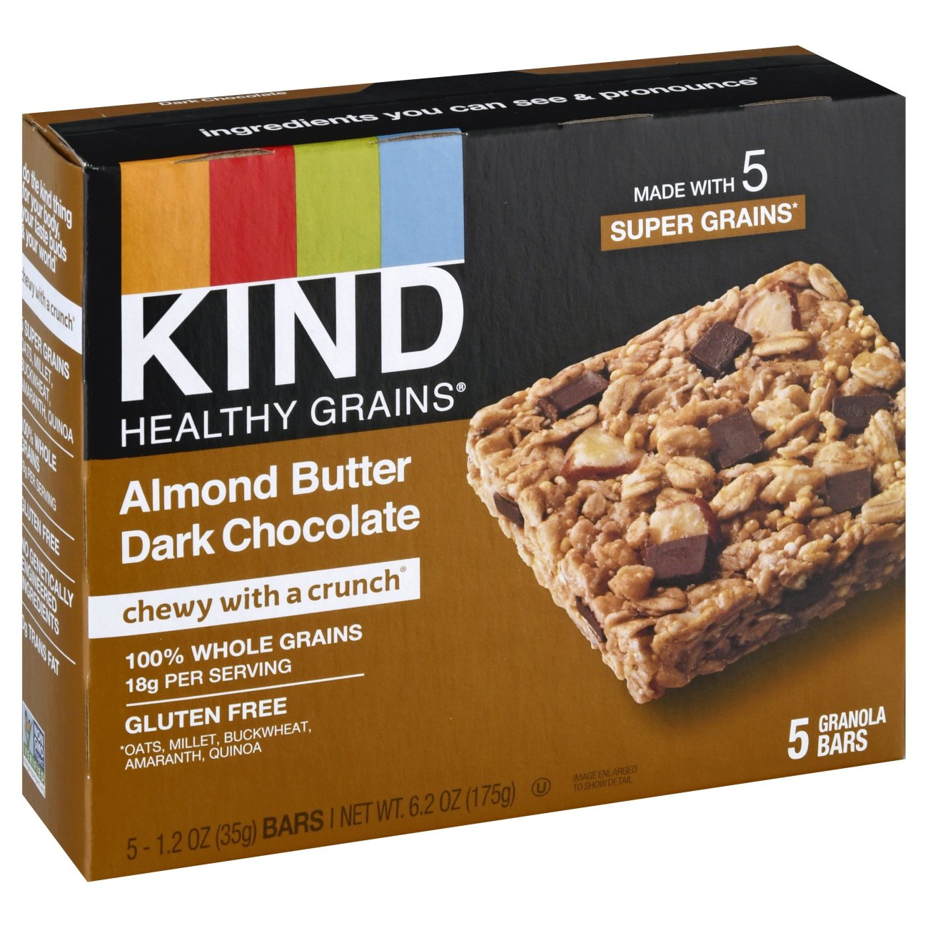 Kind Healthy Grains Healthy Grains Almond Butter Dark Chocolate Bars