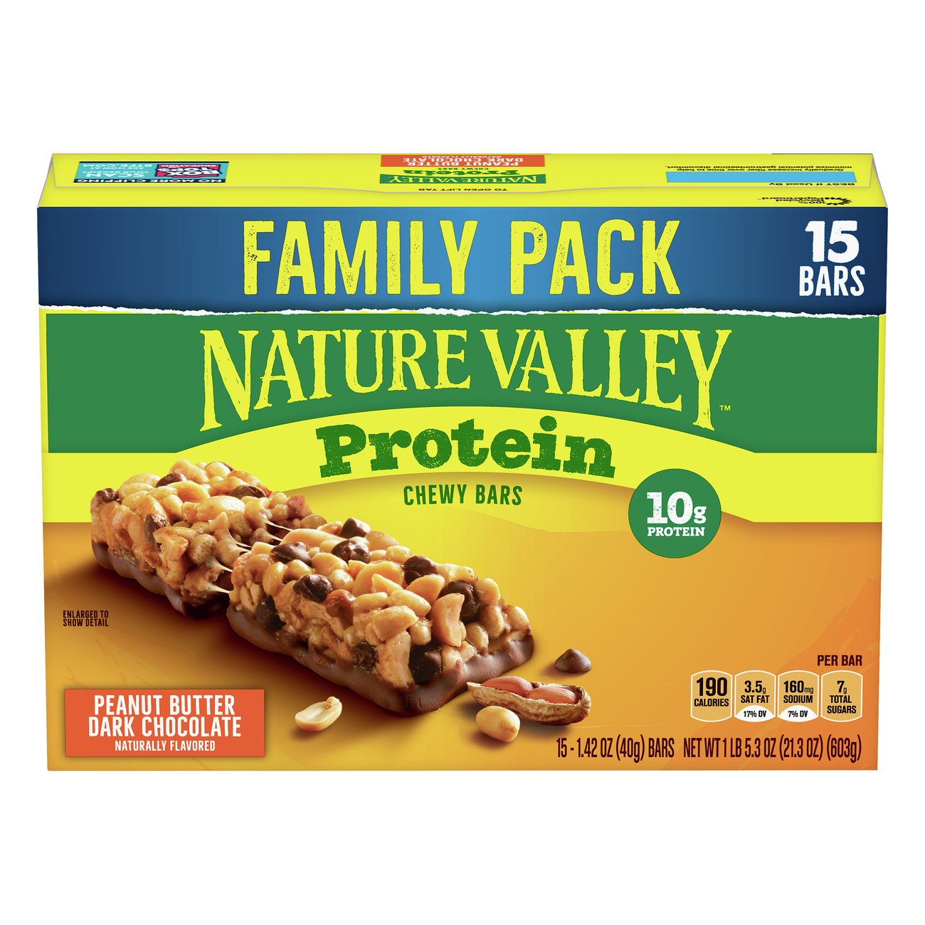 Nature Valley Protein Peanut & Chocolate Bar, 4 x 40g : Snacks