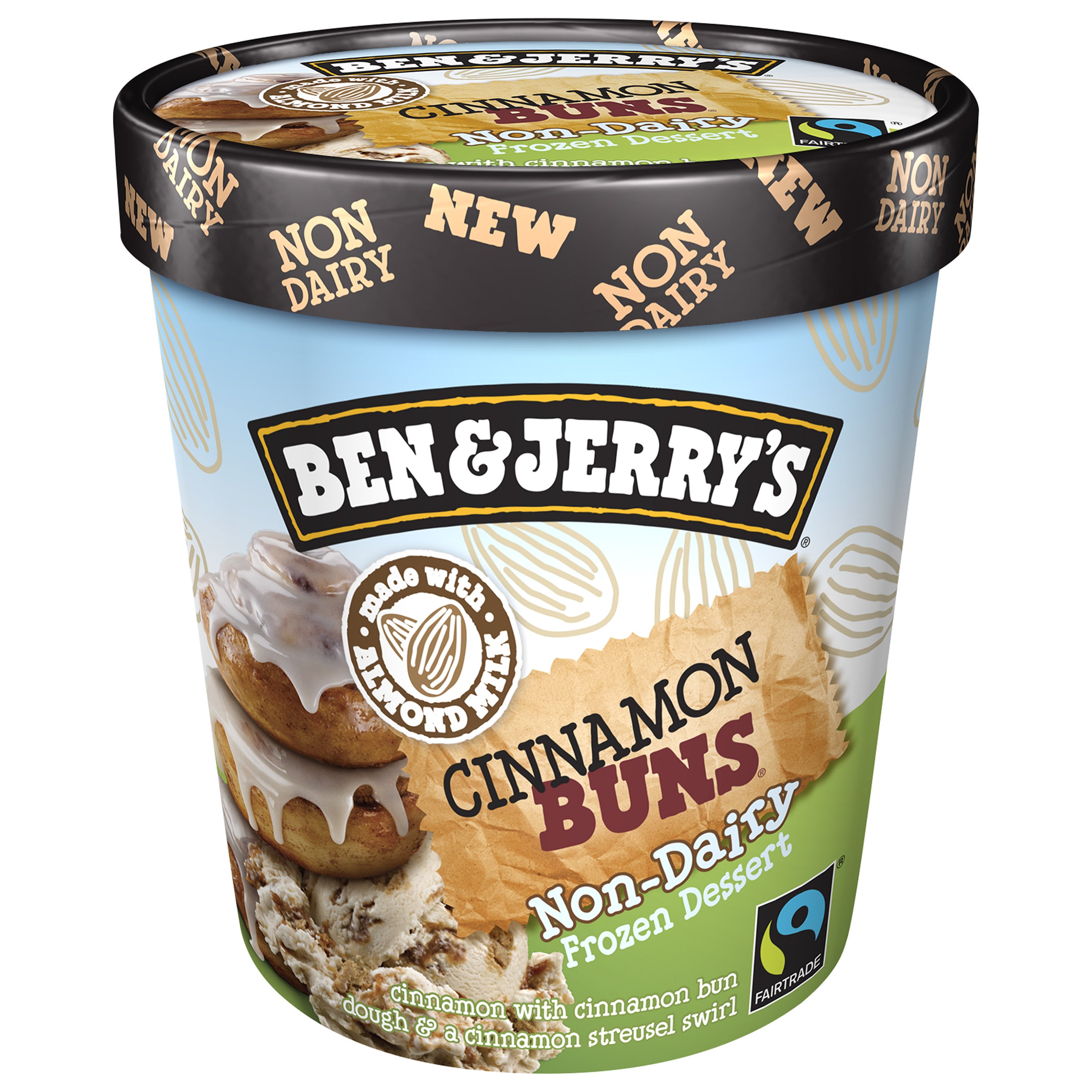 Ben & Jerry's Cinnamon Buns NonDairy Frozen Vegan Dessert Shop Ice