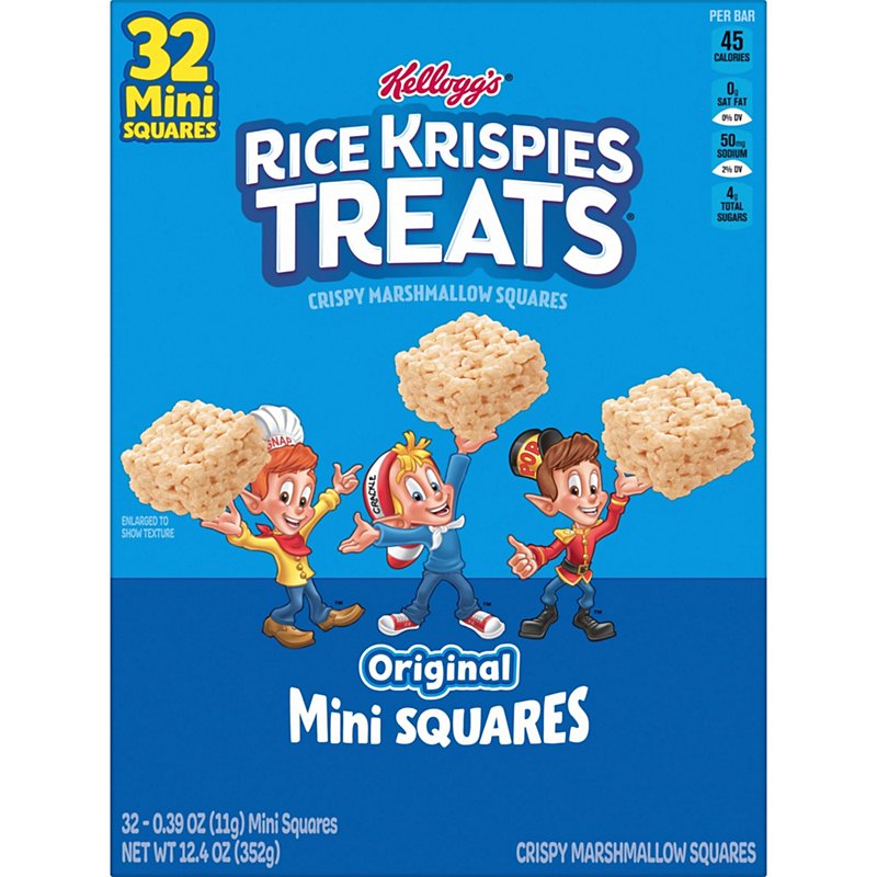 Kellogg's Rice Krispies Treats Mini Squares Crispy Marshmallow Squares ...