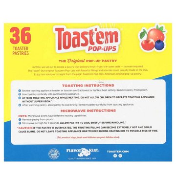 Toast'em Frosted Strawberry, Blueberry & Cherry Toaster Pastries - Family Pack, 36 ct