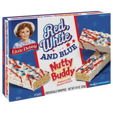 Little Debbie Red White & Blue Nutty Buddy Snack Bars, 10 ct
