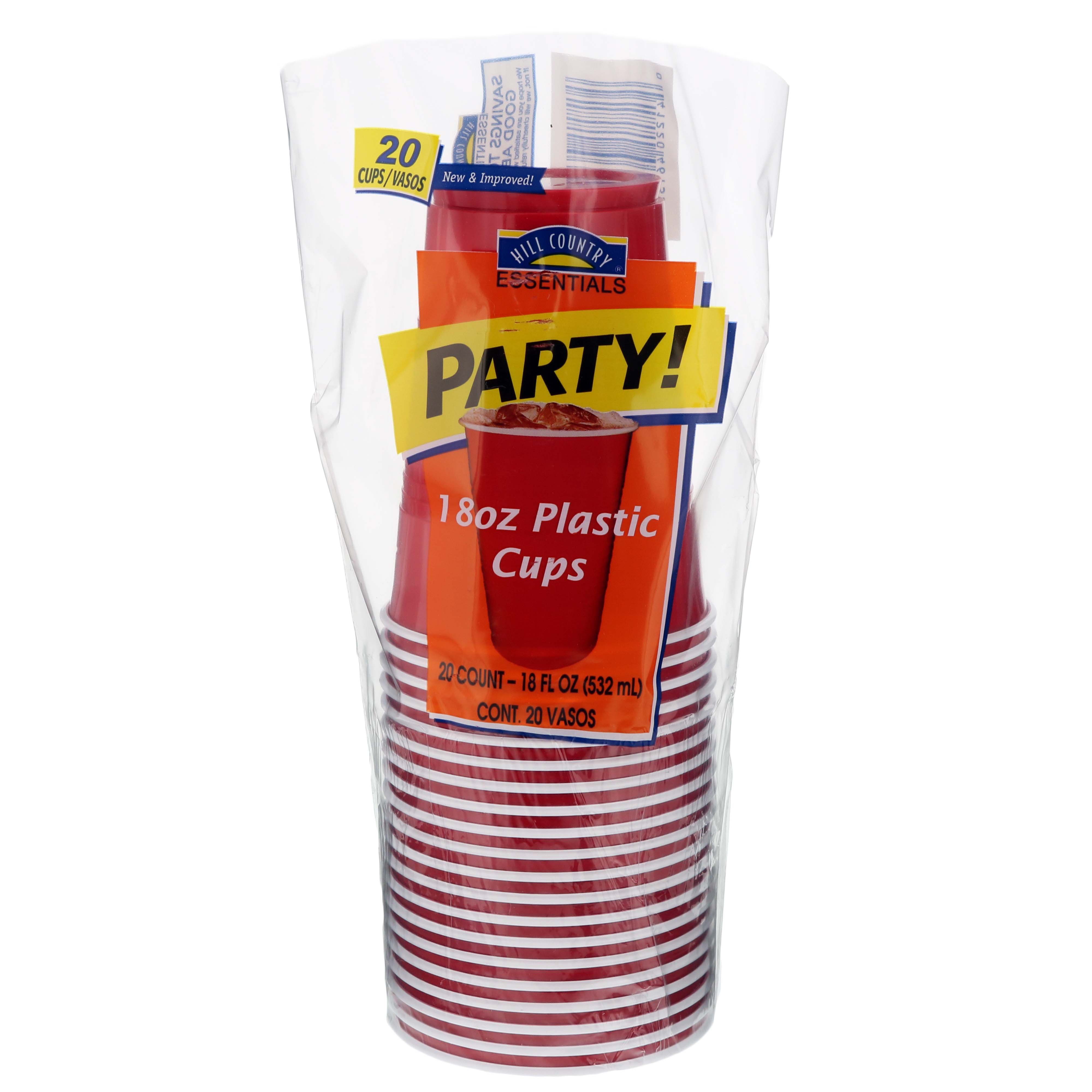 Hill Country Essentials Party 18 oz Plastic Cups - Shop Drinkware at H-E-B