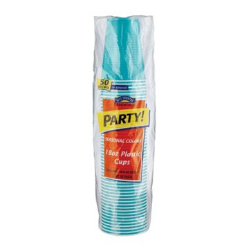 Hill Country Essentials Fun Colors 18 oz Plastic Cups, 50 ct