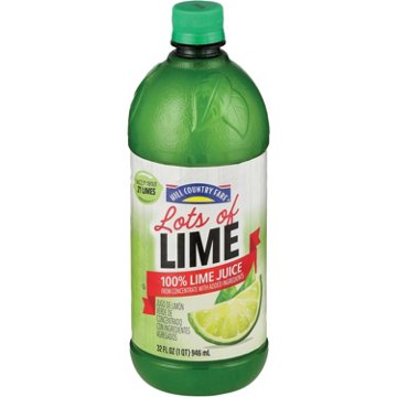 Hill Country Fare Lots of Lime 100% Lime Juice, 32 oz