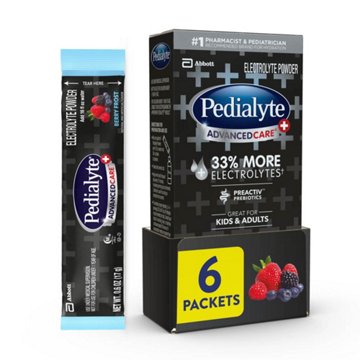 Pedialyte AdvancedCare Plus Electrolyte Powder for Kids & Adults - Berry Frost, 6 ct