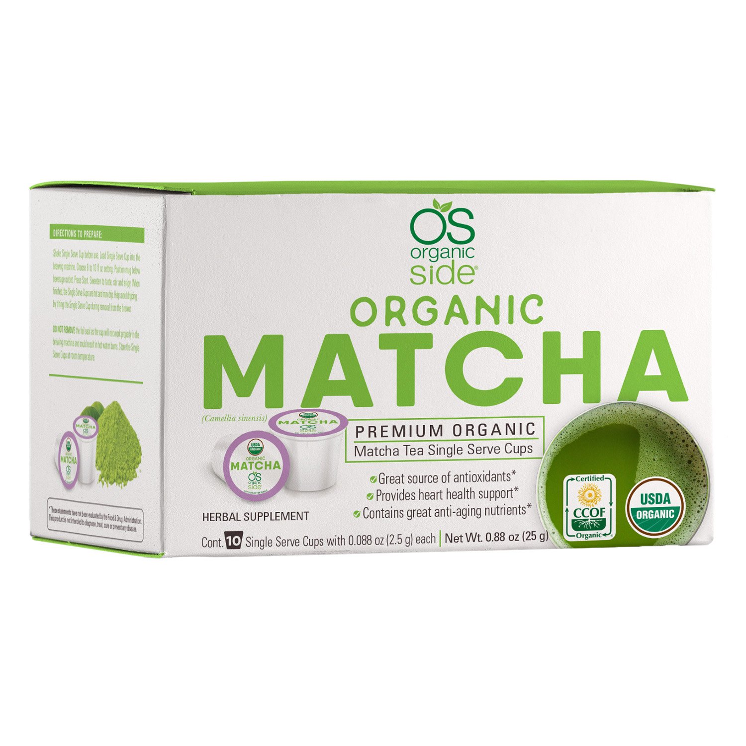 Organic Side Organic Matcha Tea Single Serve Cups Shop Tea At H E B