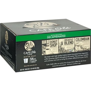 CAFE Olé by H-E-B Decaf Donut Shop, Breakfast Blend & Colombian Coffee Single Serve Cups Variety Pack