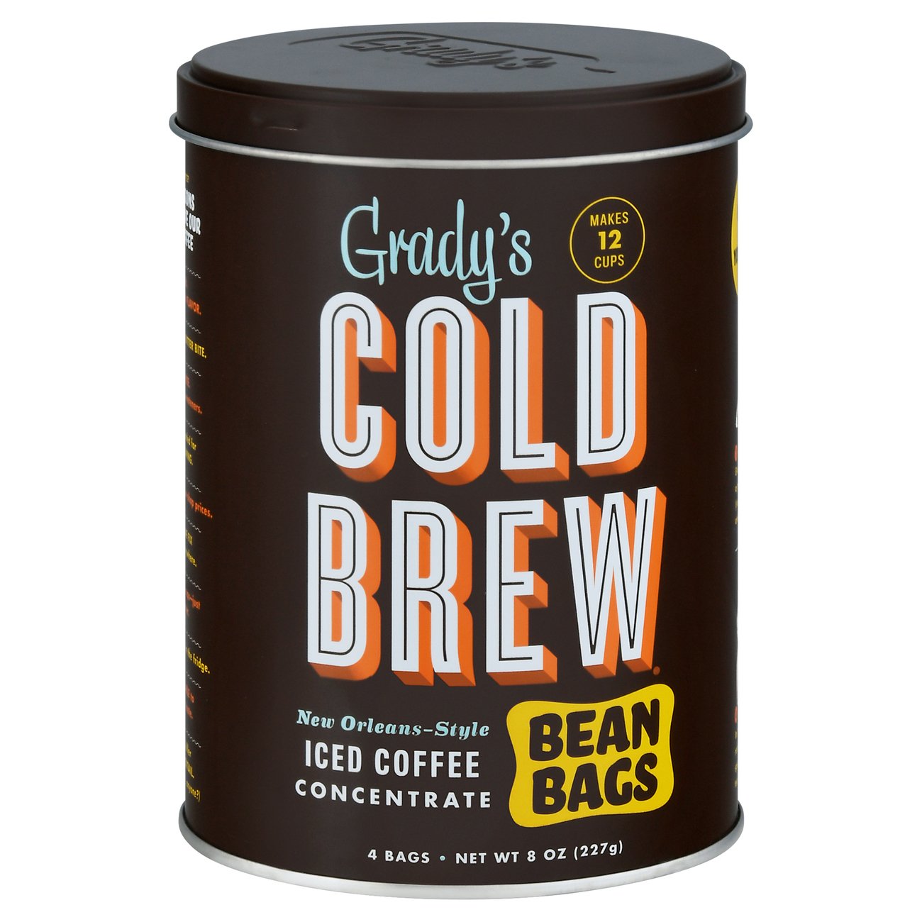 Grady's Cold Brew New OrleansStyle Iced Coffee Concentrate Bean Bags