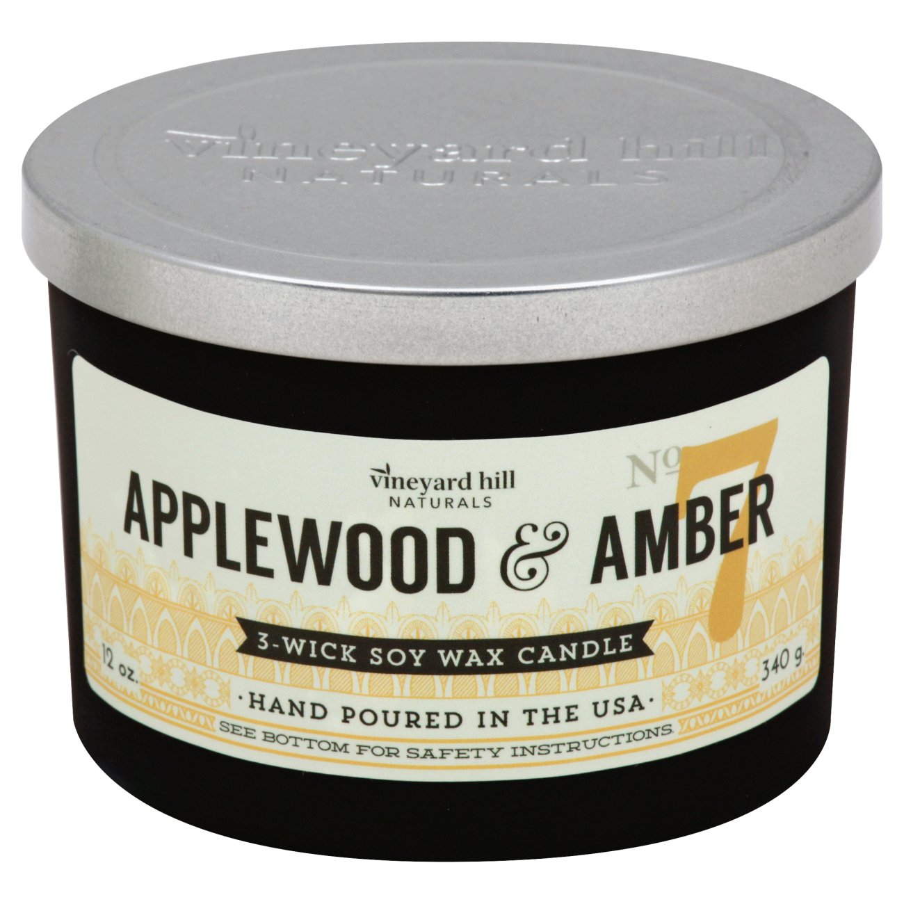 Vineyard Hill Naturals Applewood & Amber Scented Wax Candle Shop