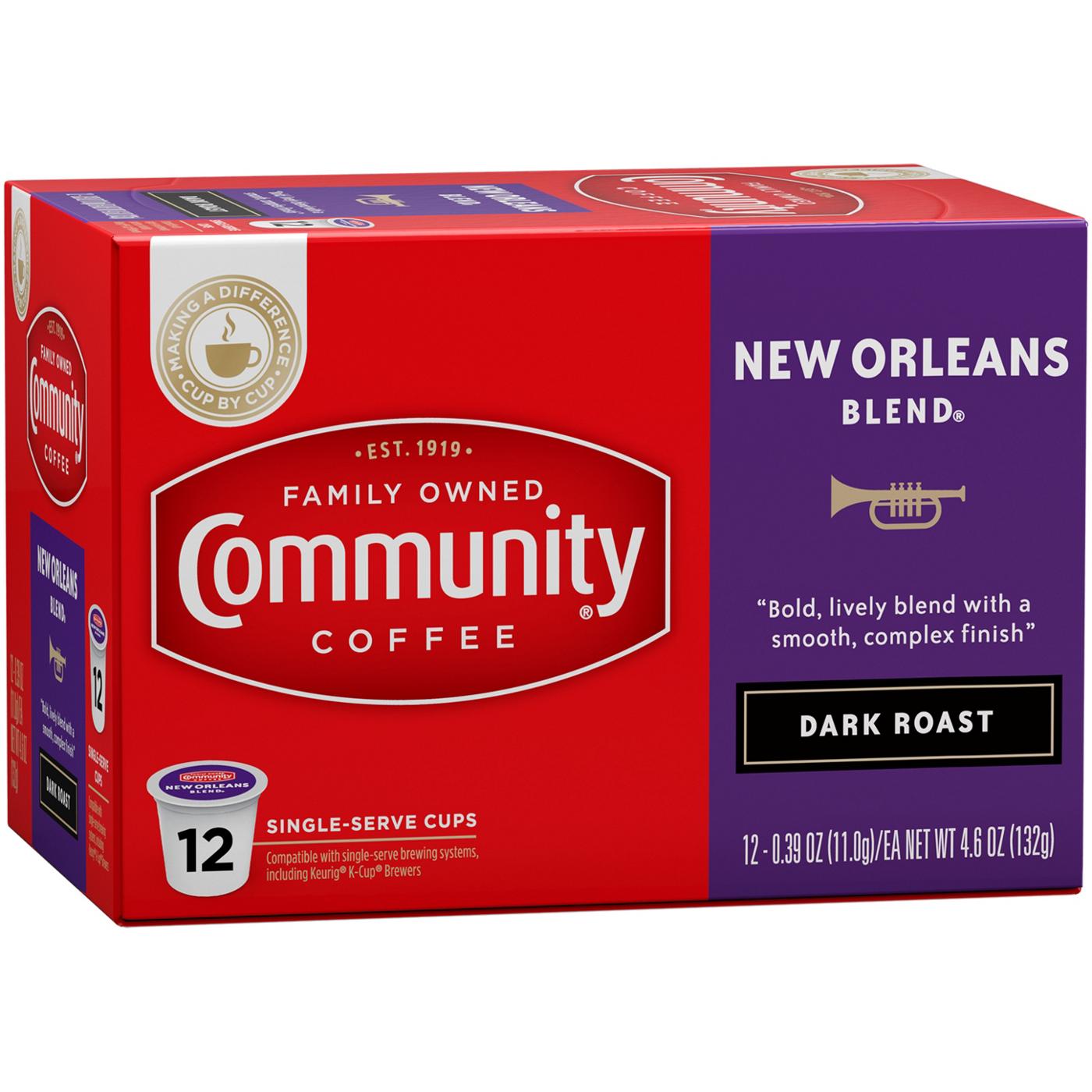 Community Coffee New Orleans Blend Special Dark Roast Single Serve Coffee K Cups; image 1 of 2