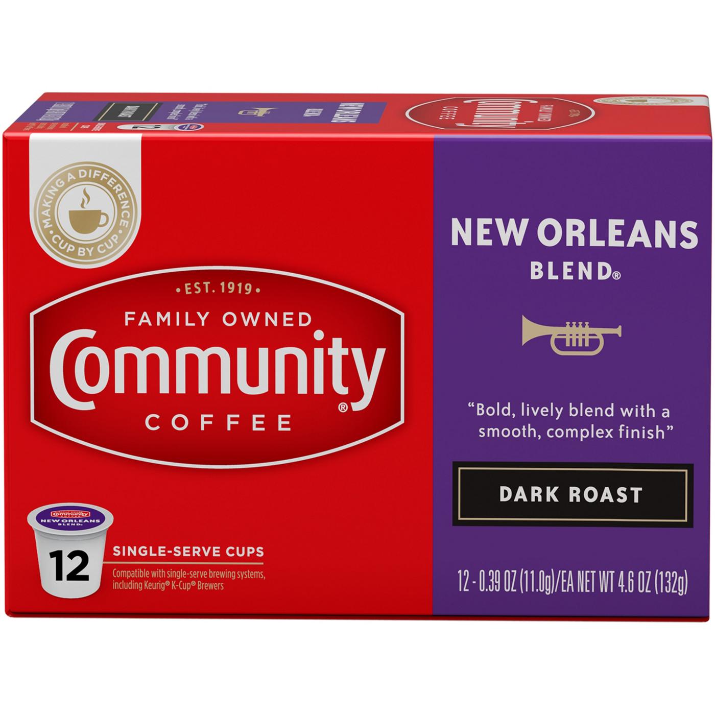 Community Coffee New Orleans Blend Special Dark Roast Single Serve Coffee K Cups; image 2 of 2