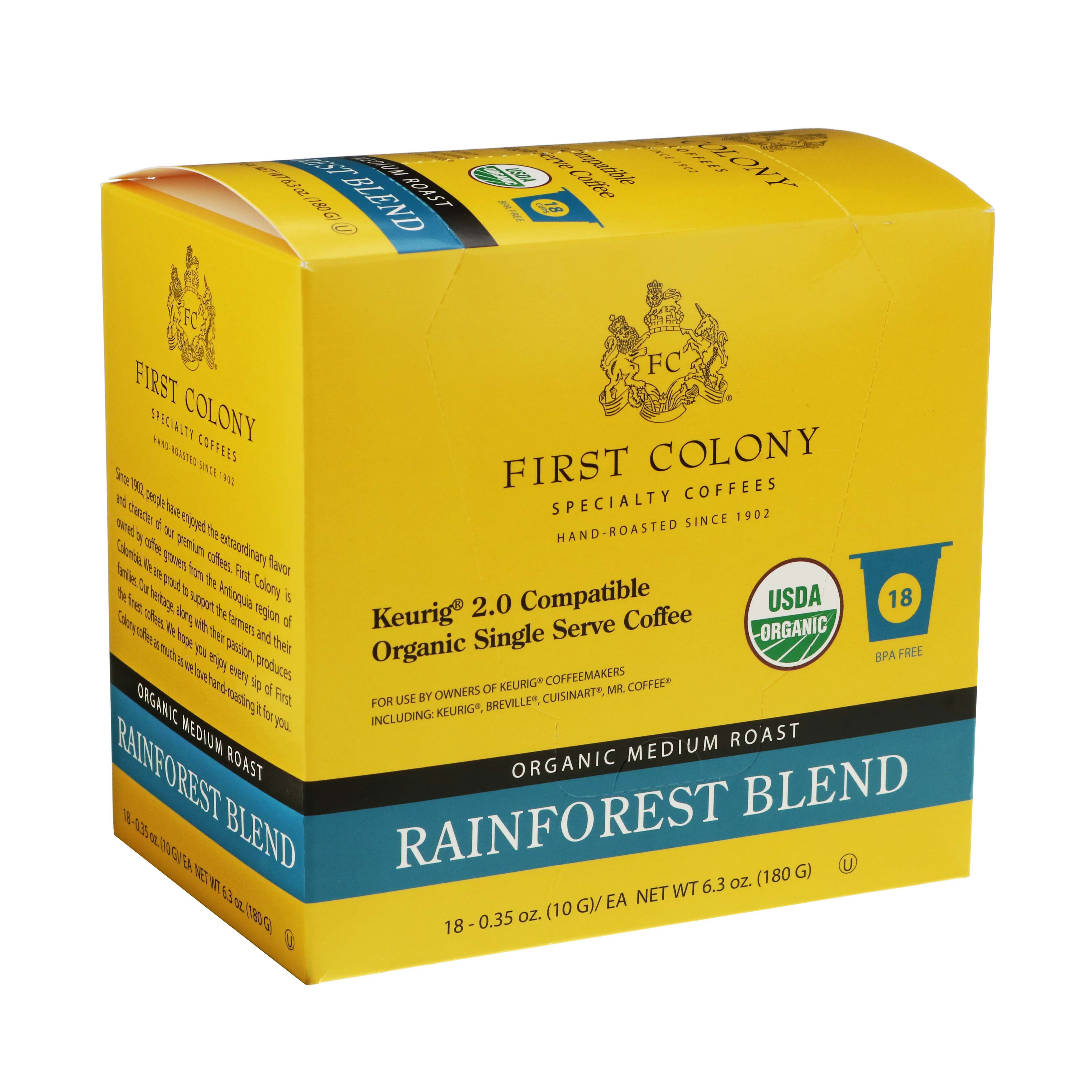 First Colony Specialty Coffees Rainforest Blend Organic Medium Roast