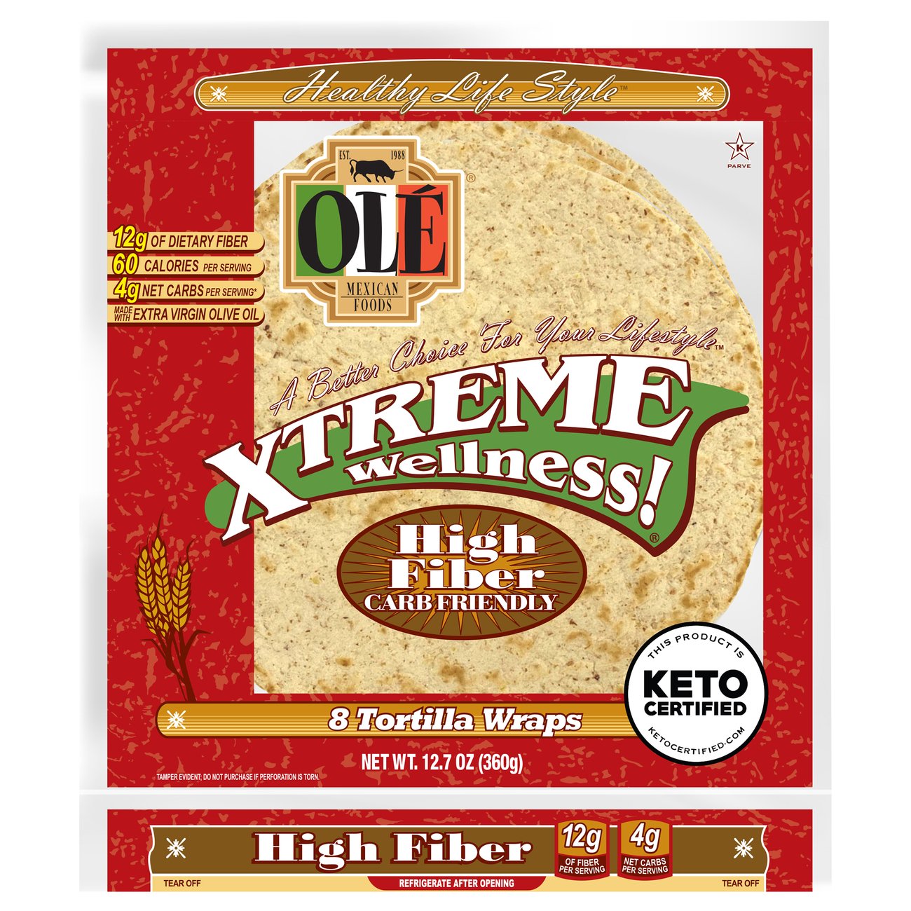 Ole Xtreme Wellness! High Fiber Low Carb Tortilla Wraps - Shop