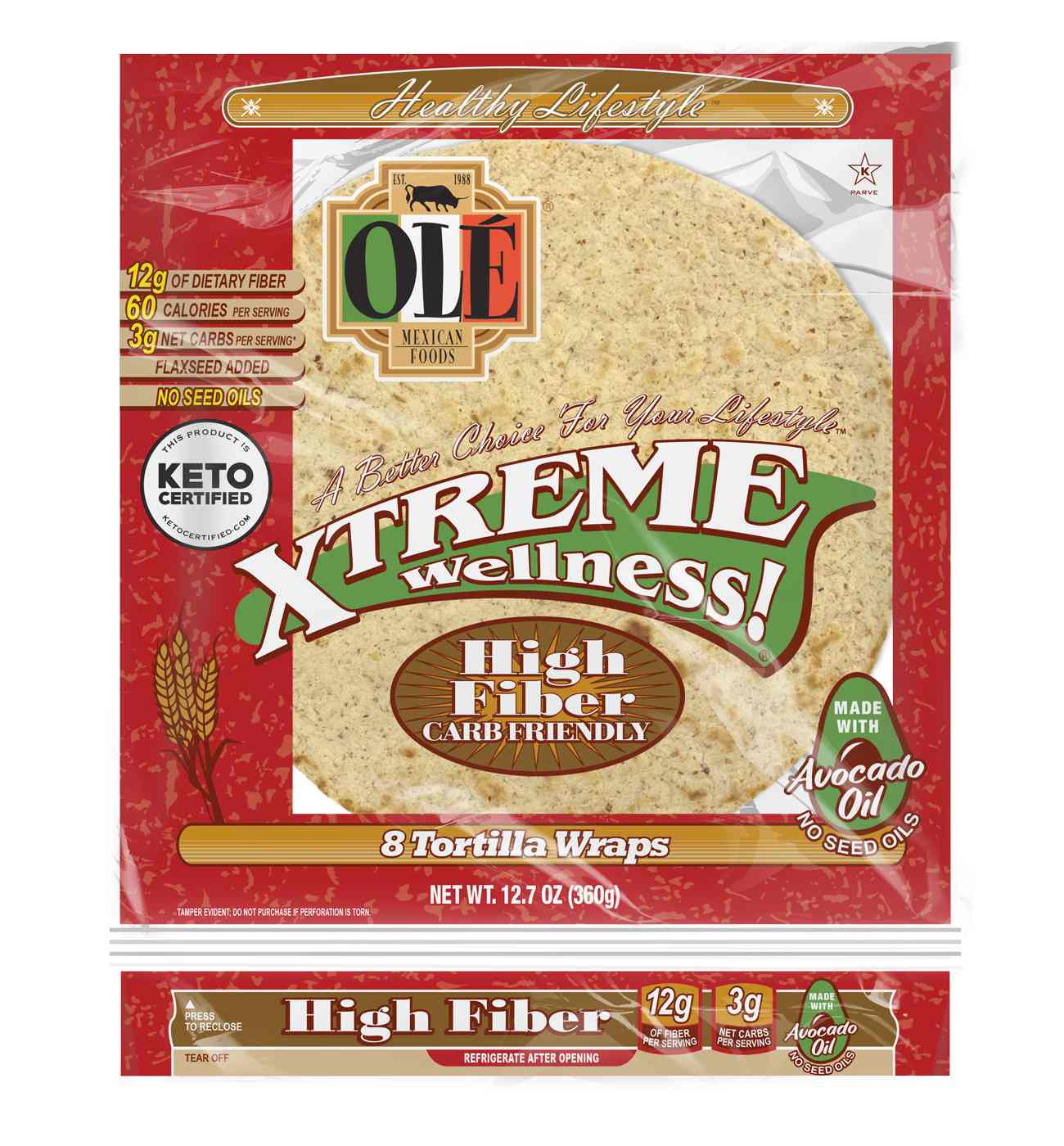 Ole Xtreme Wellness! High Fiber/Low Carb Tortilla Wraps; image 1 of 5