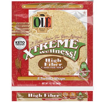 Ole Xtreme Wellness! High Fiber/Low Carb Tortilla Wraps, 8 ct