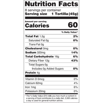 Ole Xtreme Wellness! High Fiber/Low Carb Tortilla Wraps, 8 ct