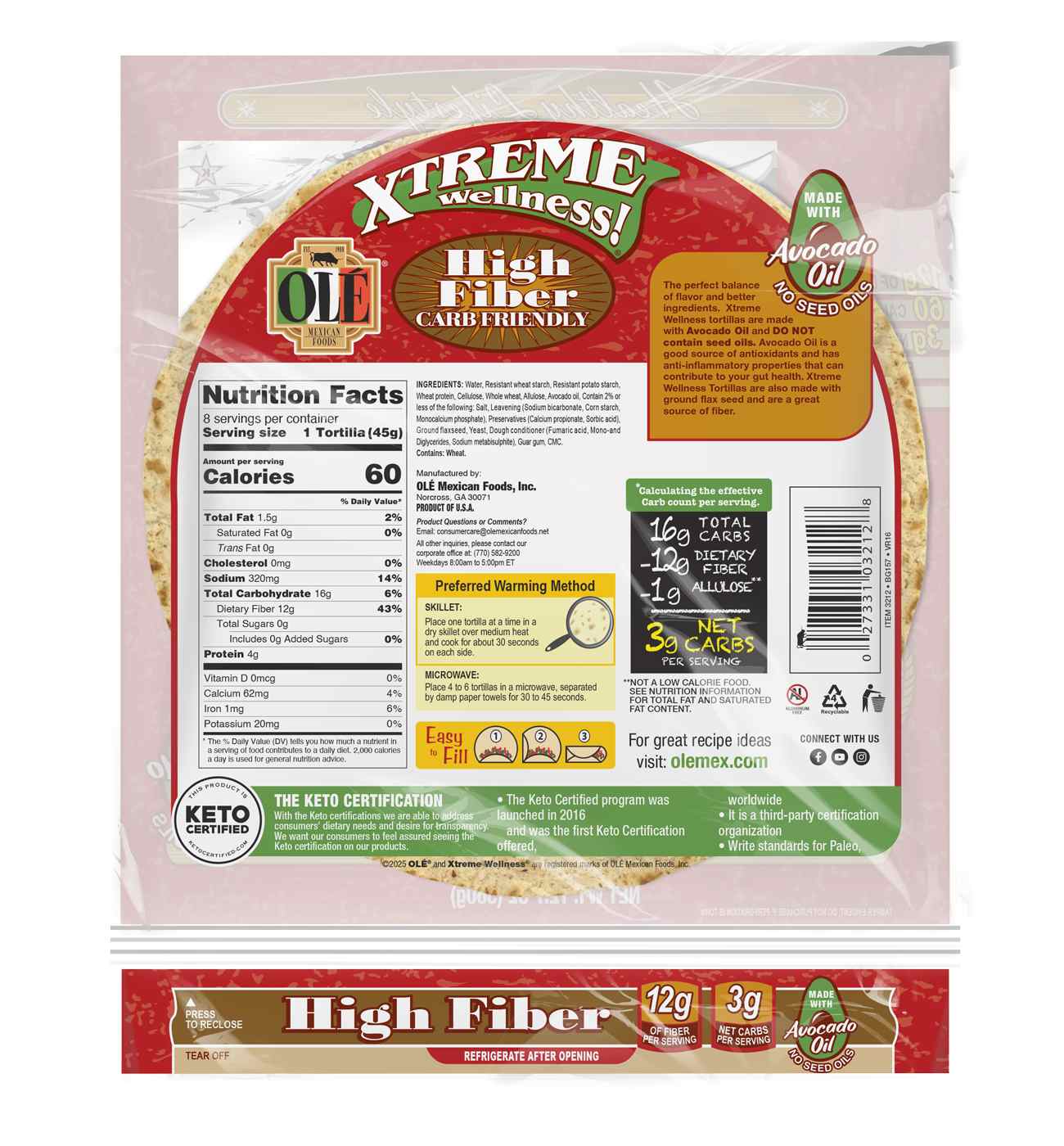 Ole Xtreme Wellness! High Fiber/Low Carb Tortilla Wraps; image 4 of 5