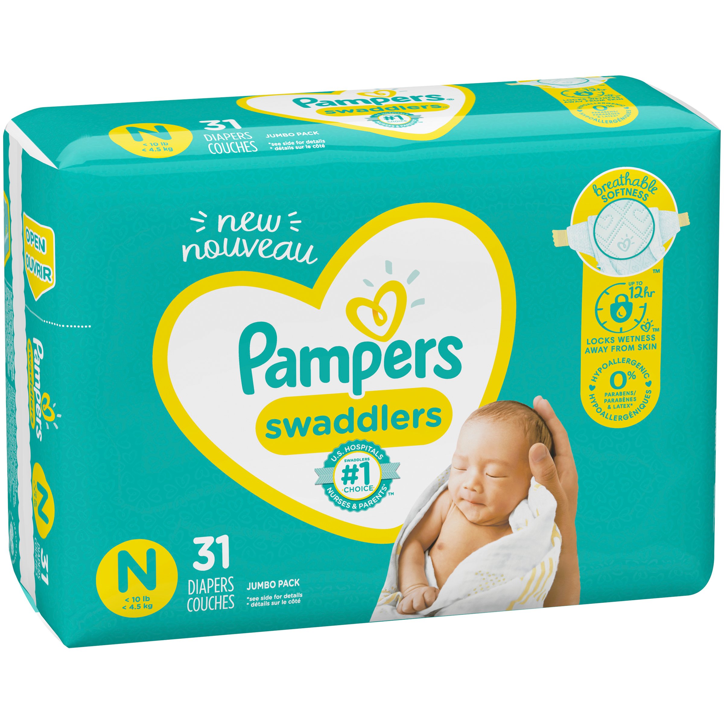 size newborn pampers