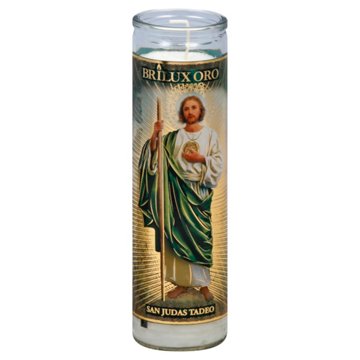 Brilux Saint Jude Thaddeus Religious Candle - White Wax, 8"