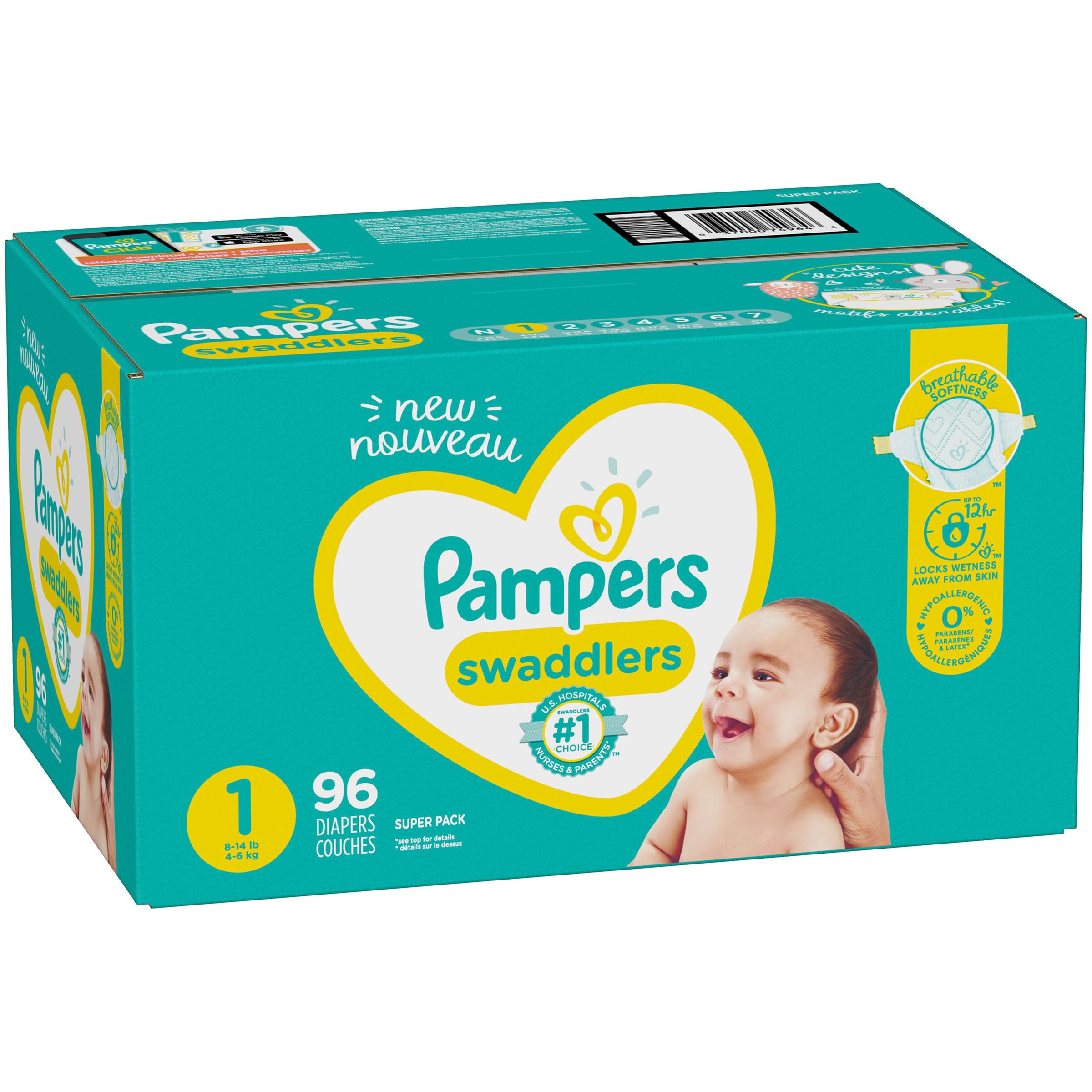 pampers swaddlers size 1 96