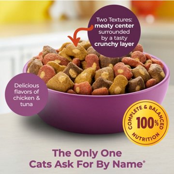 Meow Mix Tender Centers Basted Bites Chicken & Tuna Dry Cat Food, 14.2 lb