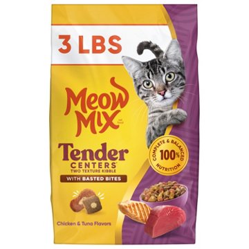Meow Mix Tender Centers with Basted Bites, Chicken & Tuna Flavors, Dry Cat Food