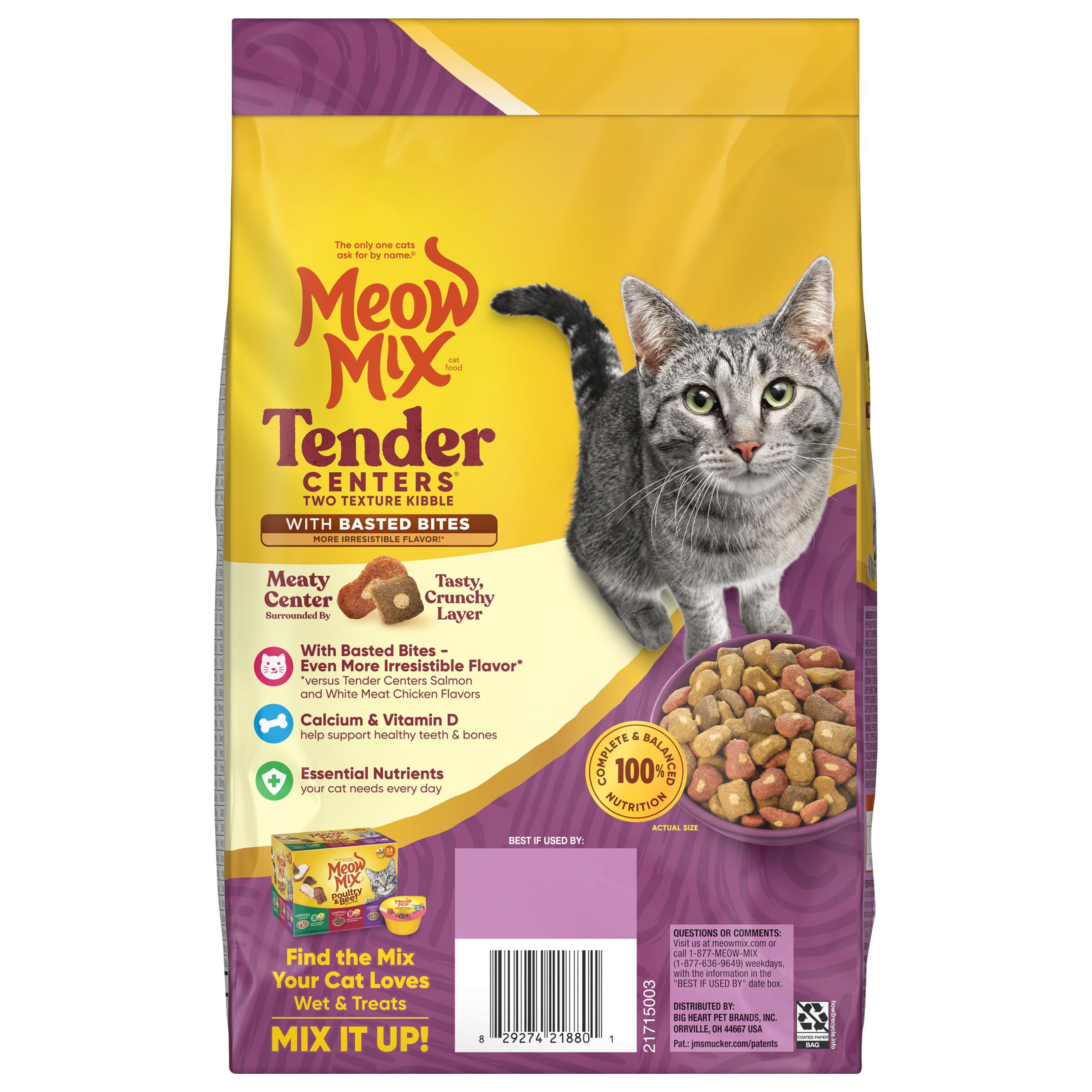 Meow Mix Tender Centers Chicken Tuna Basted Bites Dry Cat Food