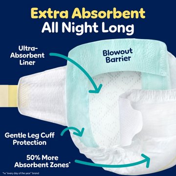 Pampers ZZZ Overnight Baby Diapers - Size 4 (22-37 lbs)