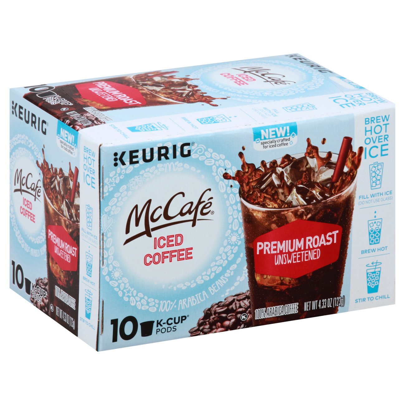 McCafe Keurig Ice Coffee Premium Roast Unsweetened Single Serve Coffee ...