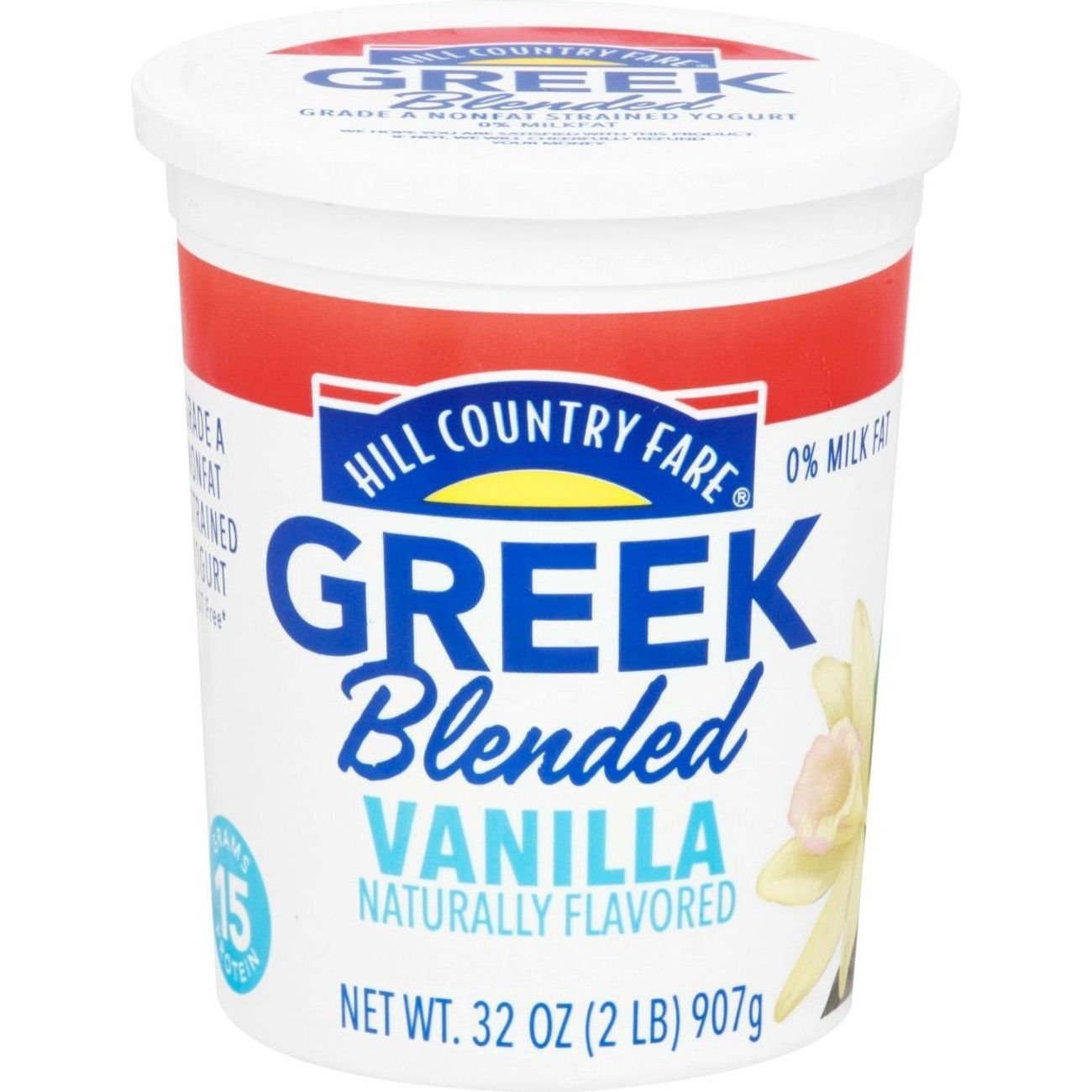 Hill Country Fare 15g Protein Blended Nonfat Greek Yogurt - Vanilla, 32 oz